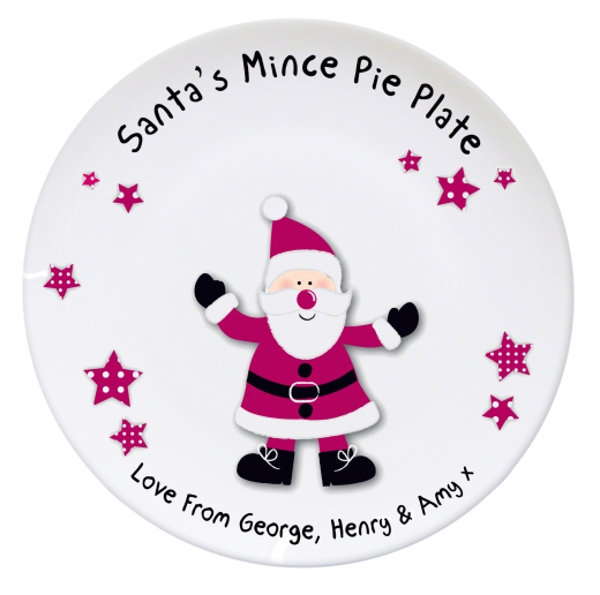 Santa's Milk Christmas Eve Plate Santa's Treats Mince Pie Plate Personalised Christmas Eve Santa's Treats Placemat 