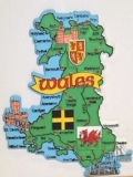 3" fridge magnet UK tourist attractions MAP OF WALES CYMRU 3" X 2" FREEPOST 